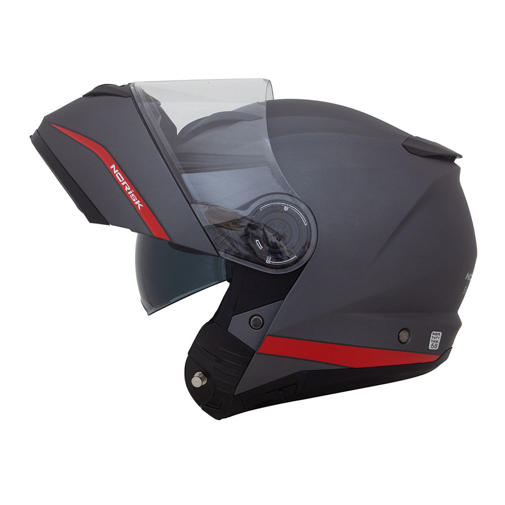 CAPACETE NORISK FORCE SIMPLICITY CINZA FOSCO 2