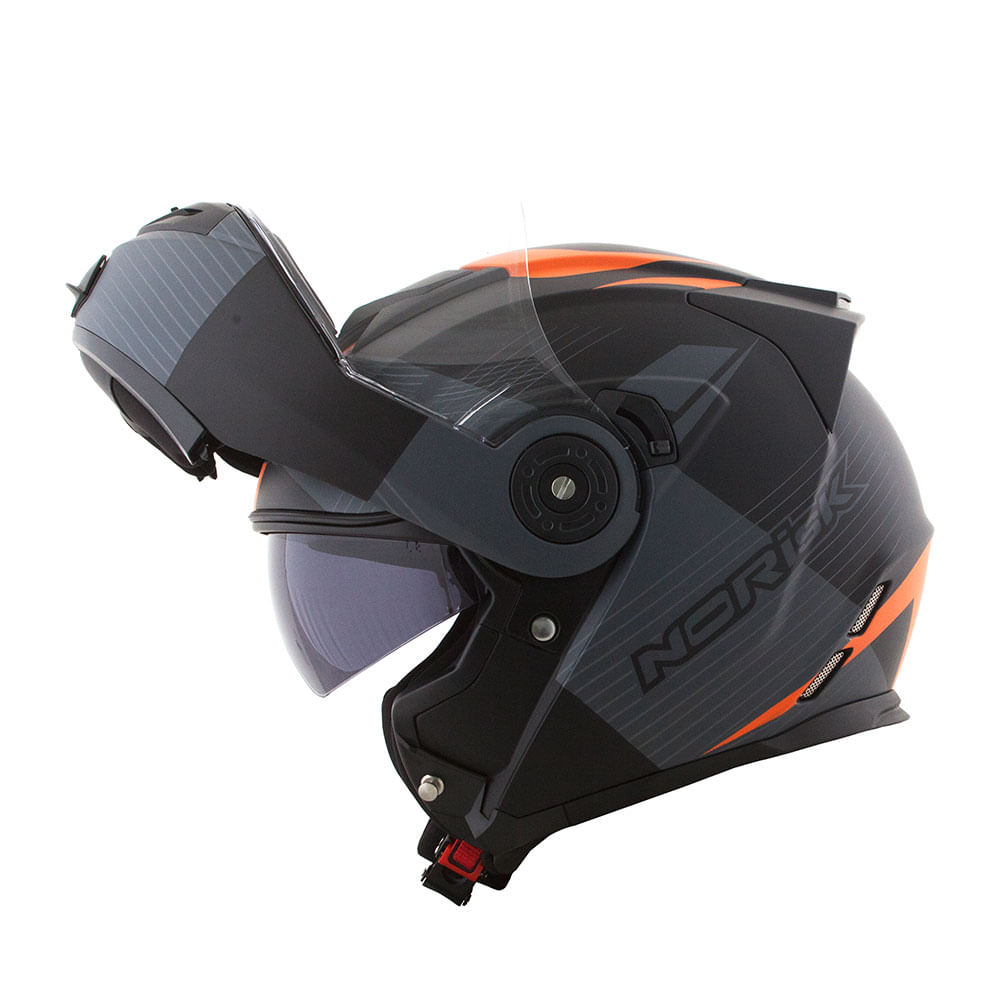 CAPACETE NORISK ROUTE FF345 STROKE PRETO FOSCO/LARANJA 2