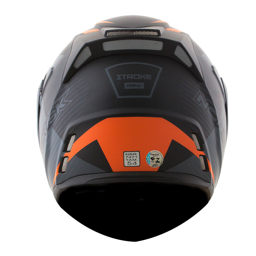 CAPACETE NORISK ROUTE FF345 STROKE PRETO FOSCO/LARANJA 3