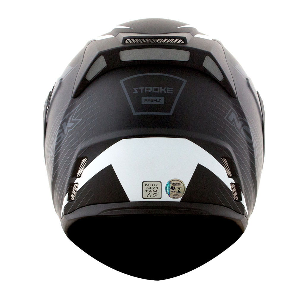 CAPACETE NORISK ROUTE FF345 STROKE PRETO FOSCO/BRANCO 3