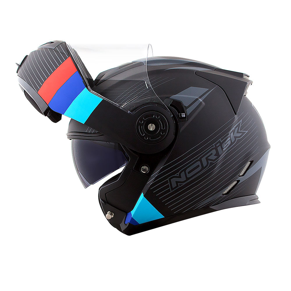 CAPACETE NORISK ROUTE FF345 STROKE PRETO FOSCO/AZUL 2