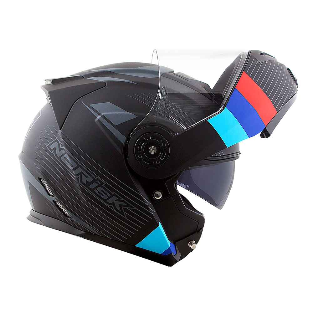 CAPACETE NORISK ROUTE FF345 STROKE PRETO FOSCO/AZUL 4