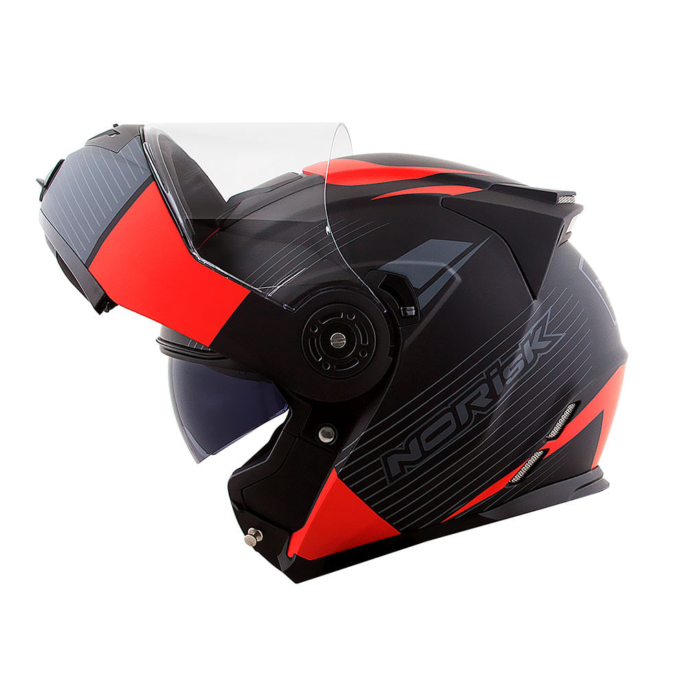 CAPACETE NORISK ROUTE FF345 STROKE PRETO FOSCO/VERMELHO 2