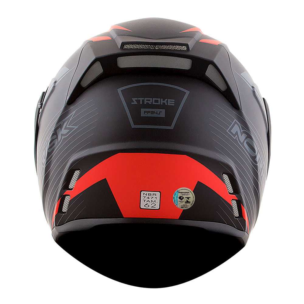CAPACETE NORISK ROUTE FF345 STROKE PRETO FOSCO/VERMELHO 3