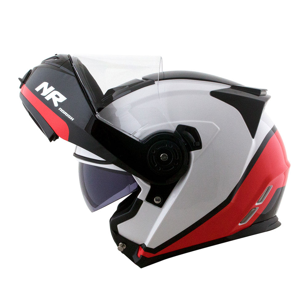 CAPACETE NORISK ROUTE FF345 CHANCE BRANCO/VERMELHO 2