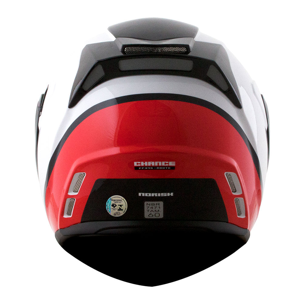 CAPACETE NORISK ROUTE FF345 CHANCE BRANCO/VERMELHO 3
