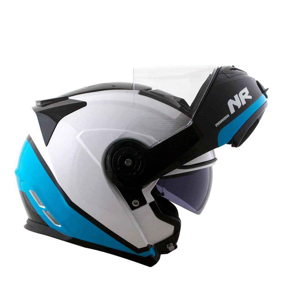 CAPACETE NORISK ROUTE FF345 CHANCE BRANCO/AZUL 4
