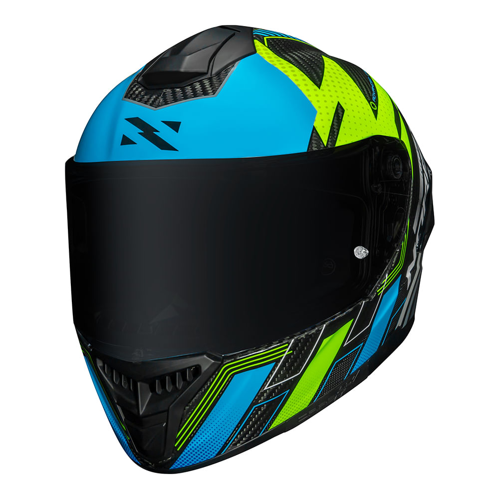CAPACETE NORISK CARBON R TEAM AMARELO/AZUL 3