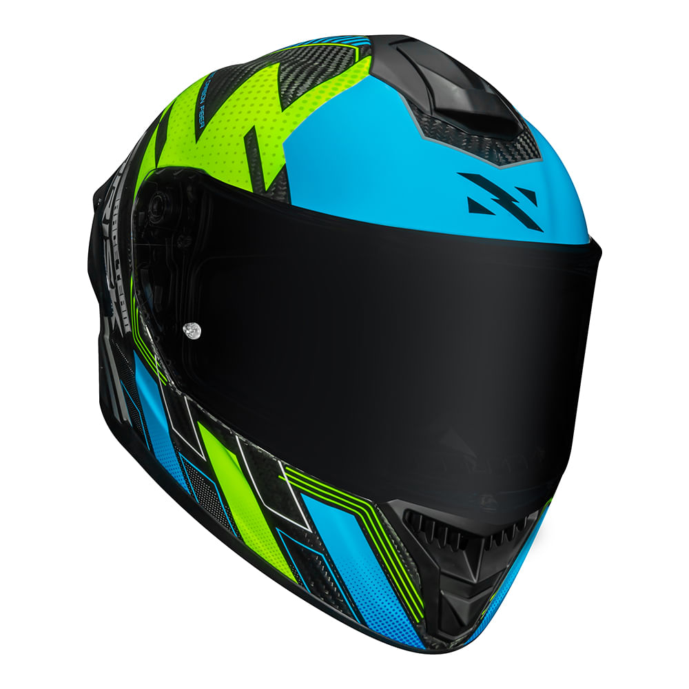CAPACETE NORISK CARBON R TEAM AMARELO/AZUL 4