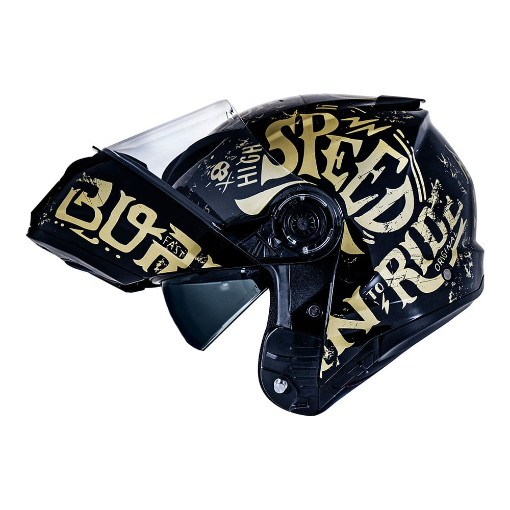 CAPACETE NORISK FORCE BORN TO RIDE DOURADO 2