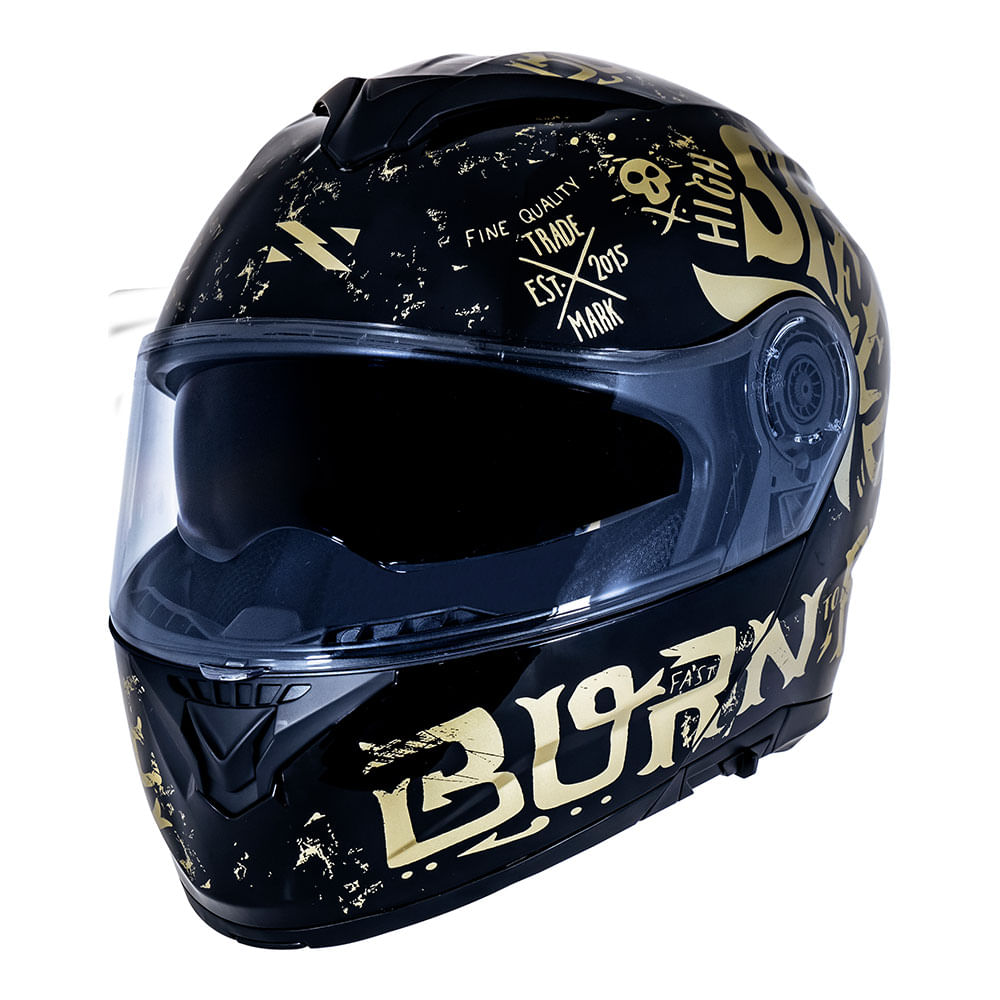 CAPACETE NORISK FORCE BORN TO RIDE DOURADO 3