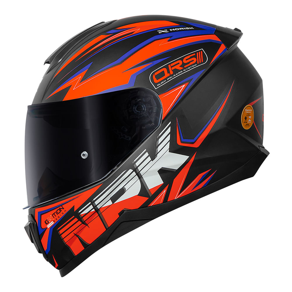 CAPACETE NORISK RAZOR GHOST LARANJA FOSCO 3