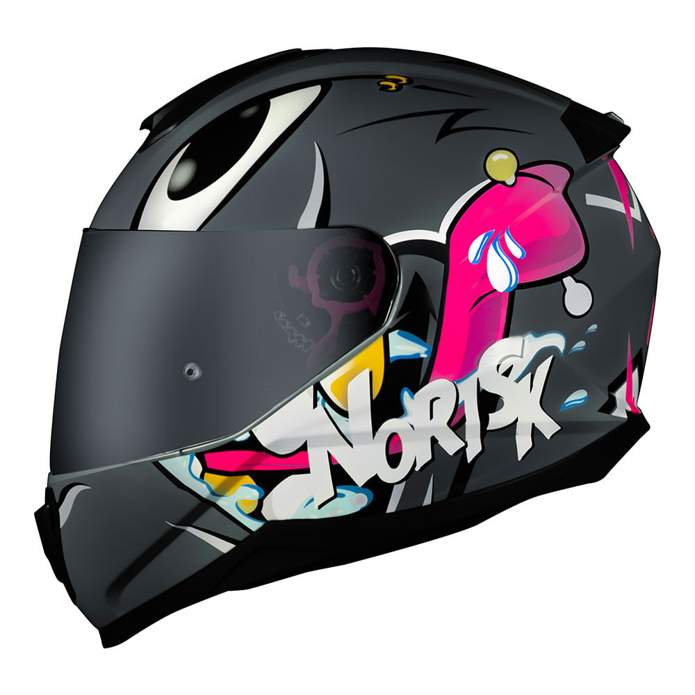 CAPACETE NORISK RAZOR MAD CINZA 3