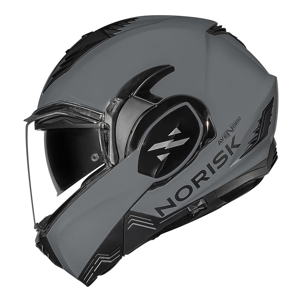 CAPACETE NORISK AVENGER MONOCOLOR NARDO CINZA 3