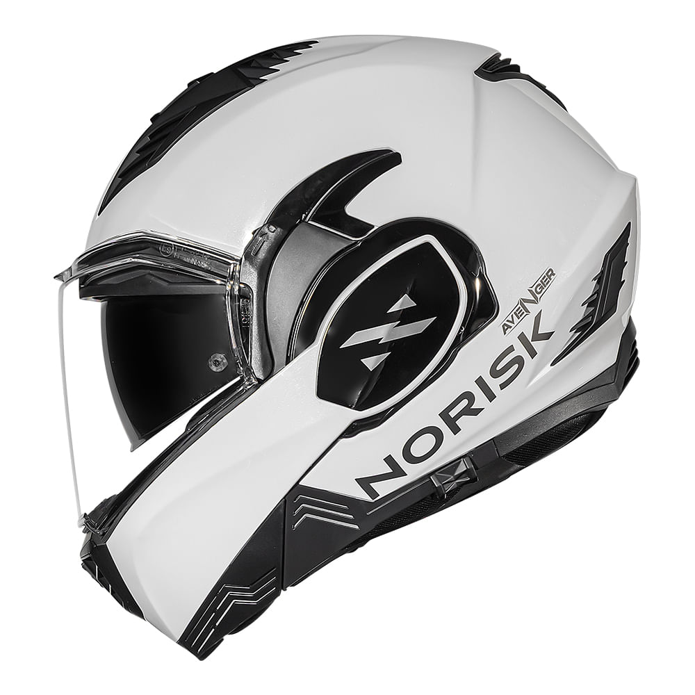 CAPACETE NORISK AVENGER MONOCOLOR BRANCO 3