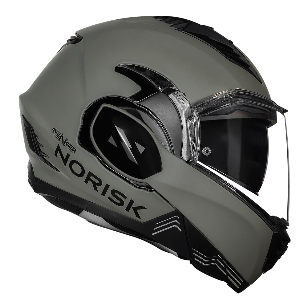 CAPACETE NORISK AVENGER MONOCOLOR VERDE FOSCO