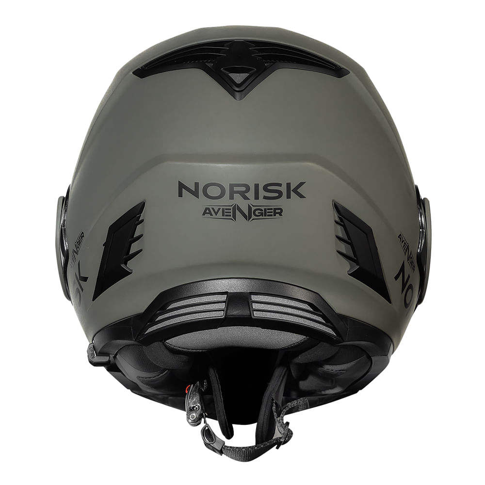 CAPACETE NORISK AVENGER MONOCOLOR VERDE FOSCO 2