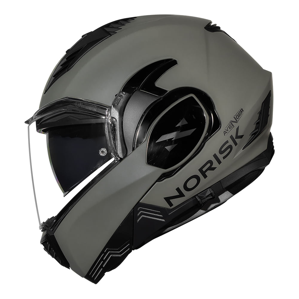 CAPACETE NORISK AVENGER MONOCOLOR VERDE FOSCO 3