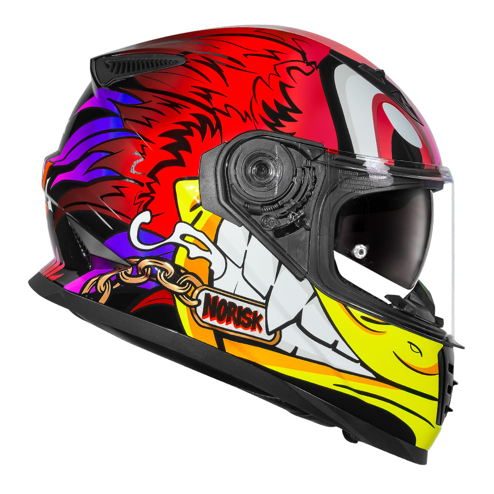 CAPACETE NORISK SOUL II LOKO VERMELHO