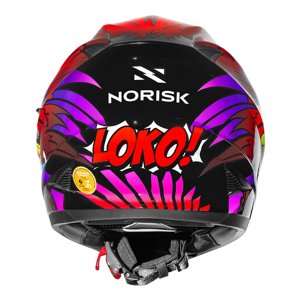 CAPACETE NORISK SOUL II LOKO VERMELHO 2