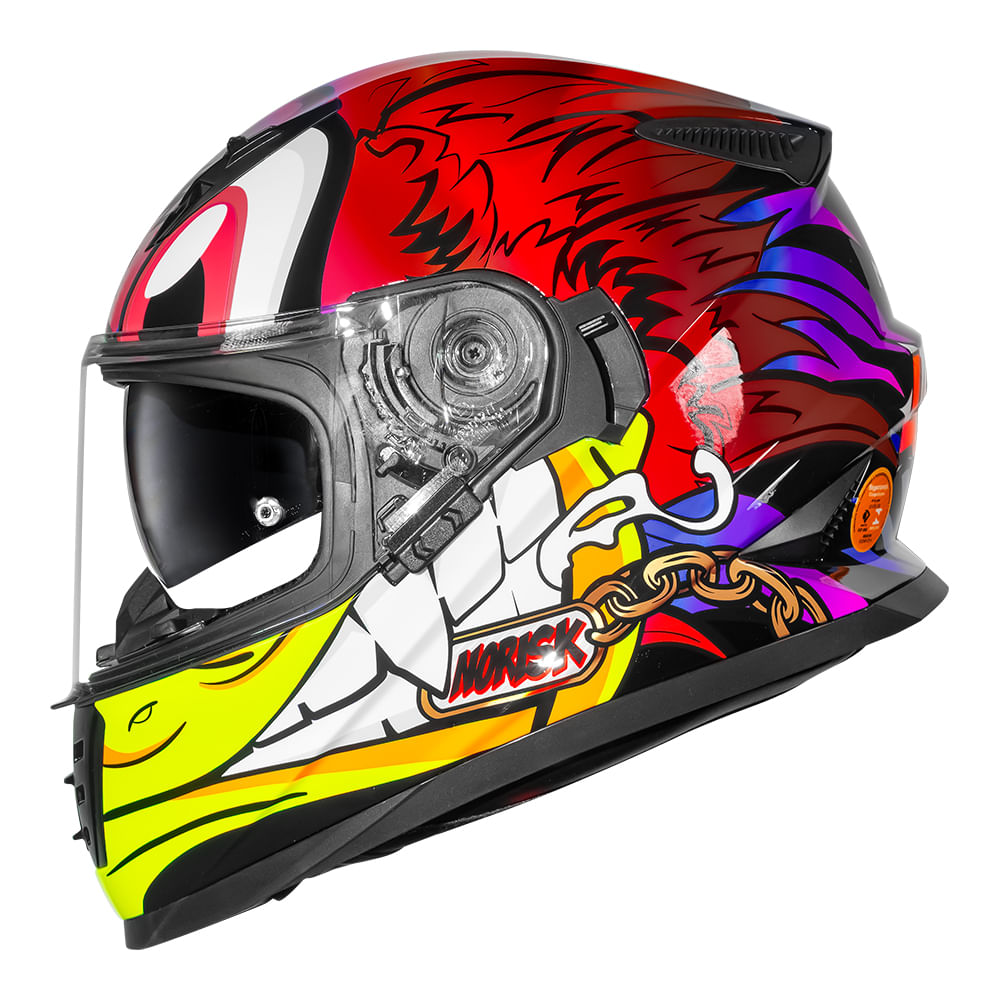 CAPACETE NORISK SOUL II LOKO VERMELHO 3