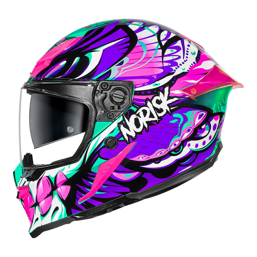 CAPACETE NORISK ROCK BUTTERFLY ROSA 3