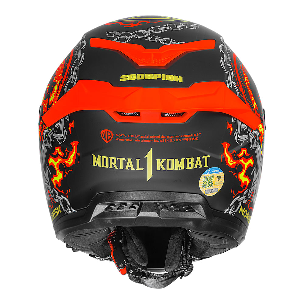 CAPACETE NORISK ROCK MORTAL KOMBAT SCORPION LARANJA 2