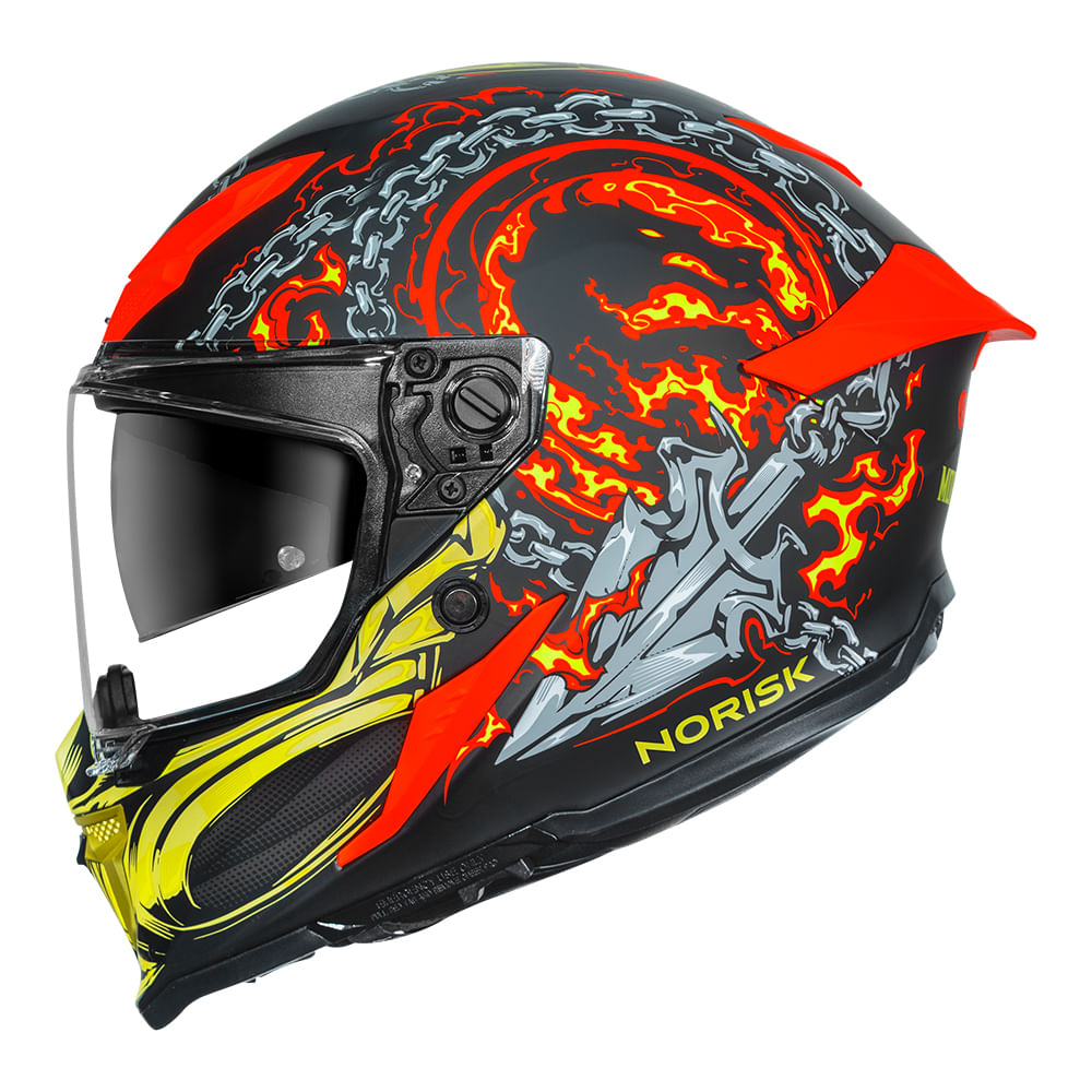 CAPACETE NORISK ROCK MORTAL KOMBAT SCORPION LARANJA 3