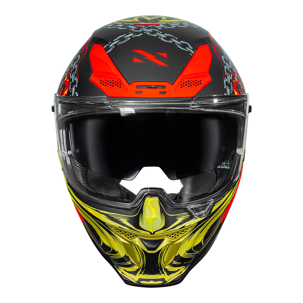 CAPACETE NORISK ROCK MORTAL KOMBAT SCORPION LARANJA 4